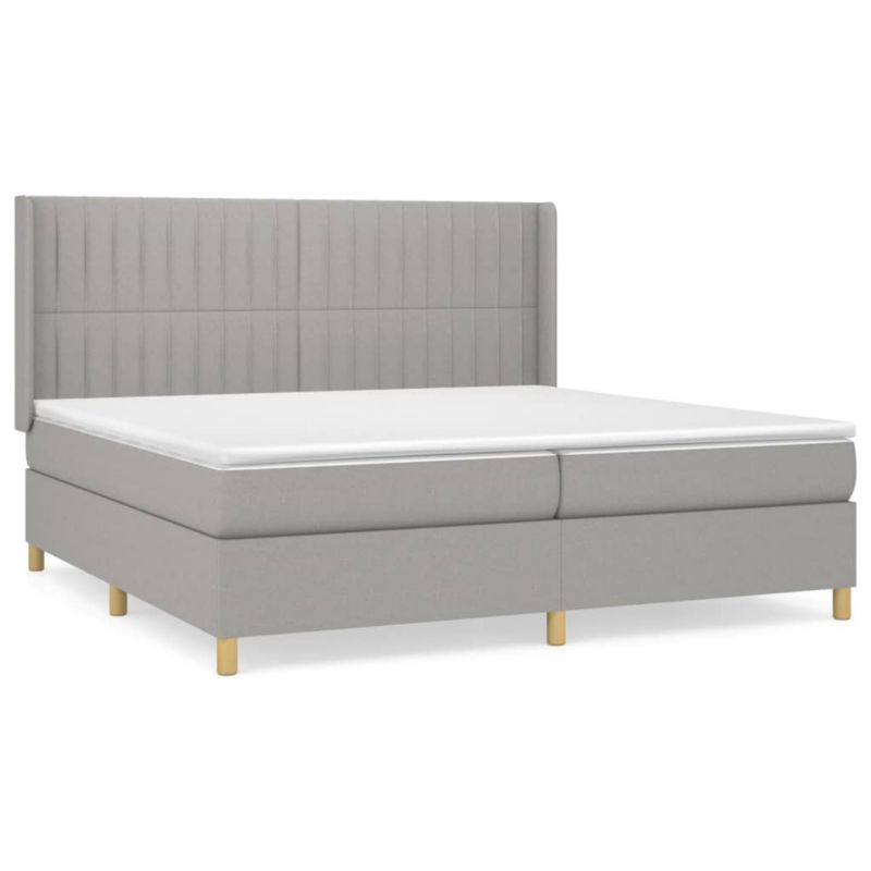 Łóżko kontynentalne WaszeMeble 200x200 cm jasnoszare WM-3132177 1 szt.