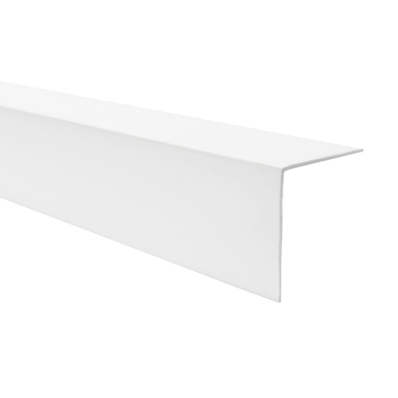 Kątownik twardy PCV 20x10 mm QUEST, ozdobny profil L kątowy, narożnik dekoracyjny - 275 cm, biały, 1 szt.