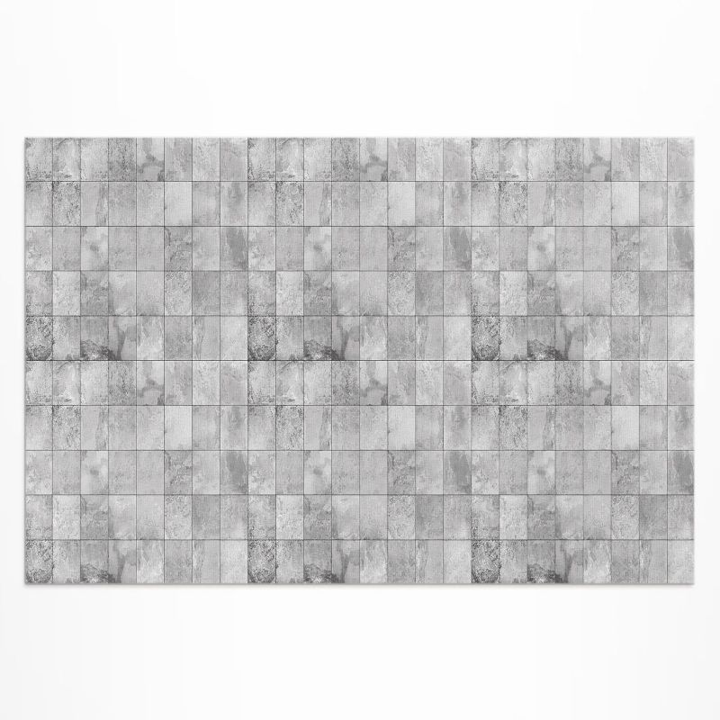 Dywan Winylowy Z Nadrukiem Wallfluent 140x210 cm Jasne kamienne płytki industrialne kafelki 1 szt.