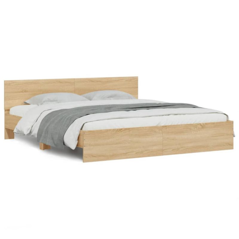 Łóżko drewniane WaszeMeble 200x200 cm brązowe WM-3207457 1 szt.