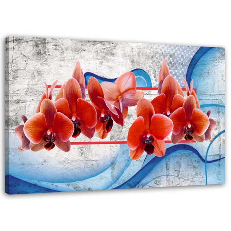 Obraz na płótnie Feeby Kwiaty czerwonej orchidei 45x30cm 1szt