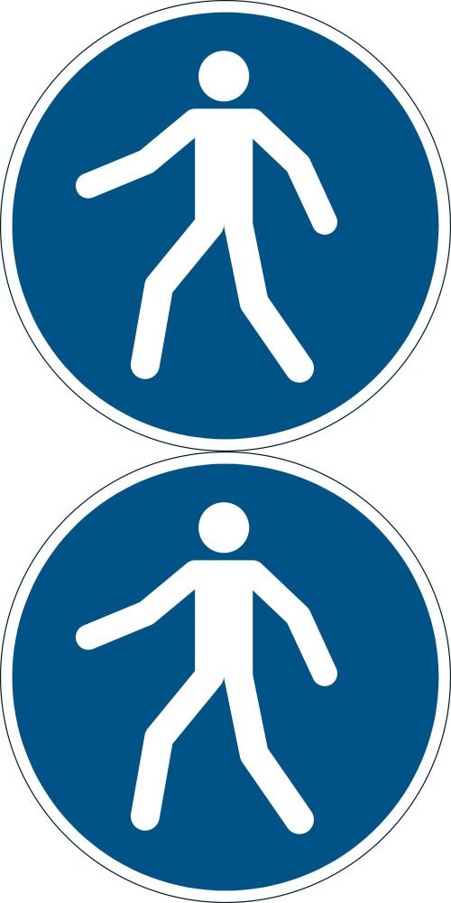 2x Naklejka podłogowa/znacznik Durable, symbol „Przejście w oznaczonym miejscu”, 1 sztuka
