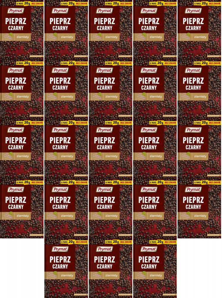 23x Pieprz czarny ziarnisty Prymat, 20g