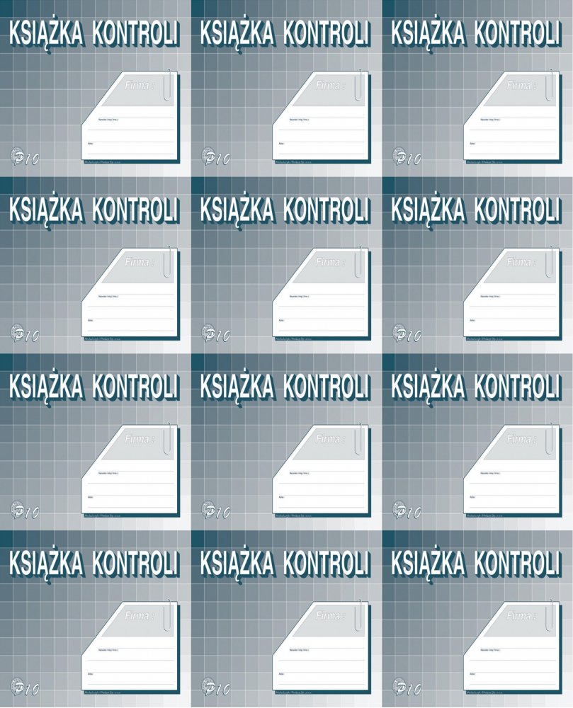 12x Druk akcydensowy Książka kontroli MiP P-10-U, A5, offsetowy, 16k