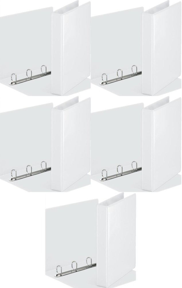 5x Segregator prezentacyjny Esselte Panorama, A4, szerokość grzbietu 51mm, do 280 kartek, 4 ringi, biały
