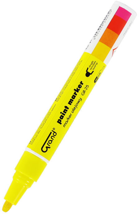 Marker olejowy Grand, GR-25, okrągła, 1.8mm, żółty