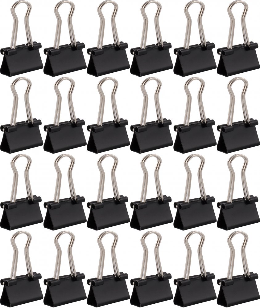 24x Klip biurowy D.Rect, 15 mm, 12 sztuk, czarny