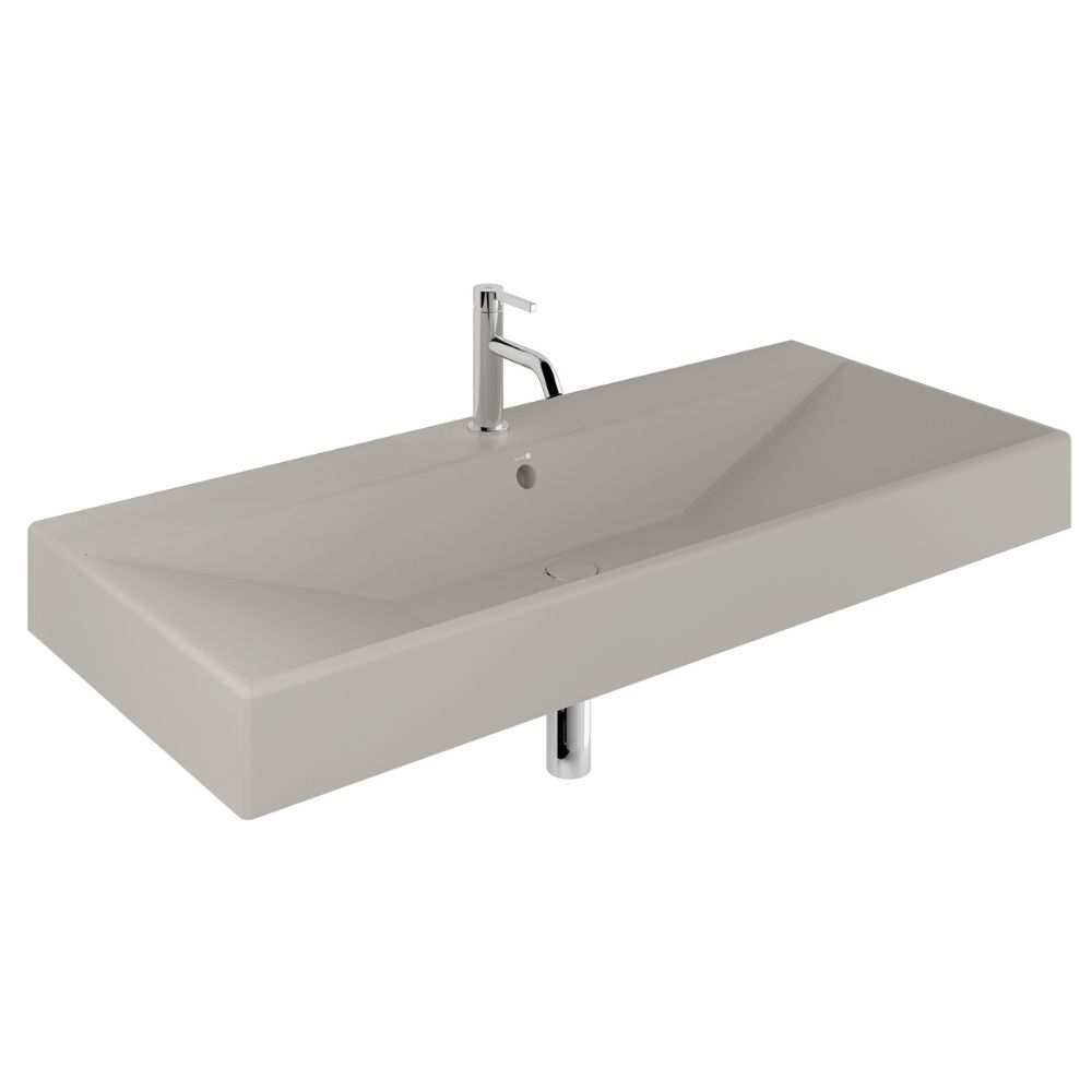 Kludi Resa umywalka z korkiem 121x50 cm prostokątna meblowa-nablatowa szaro-beżowy mat 59WW121O2