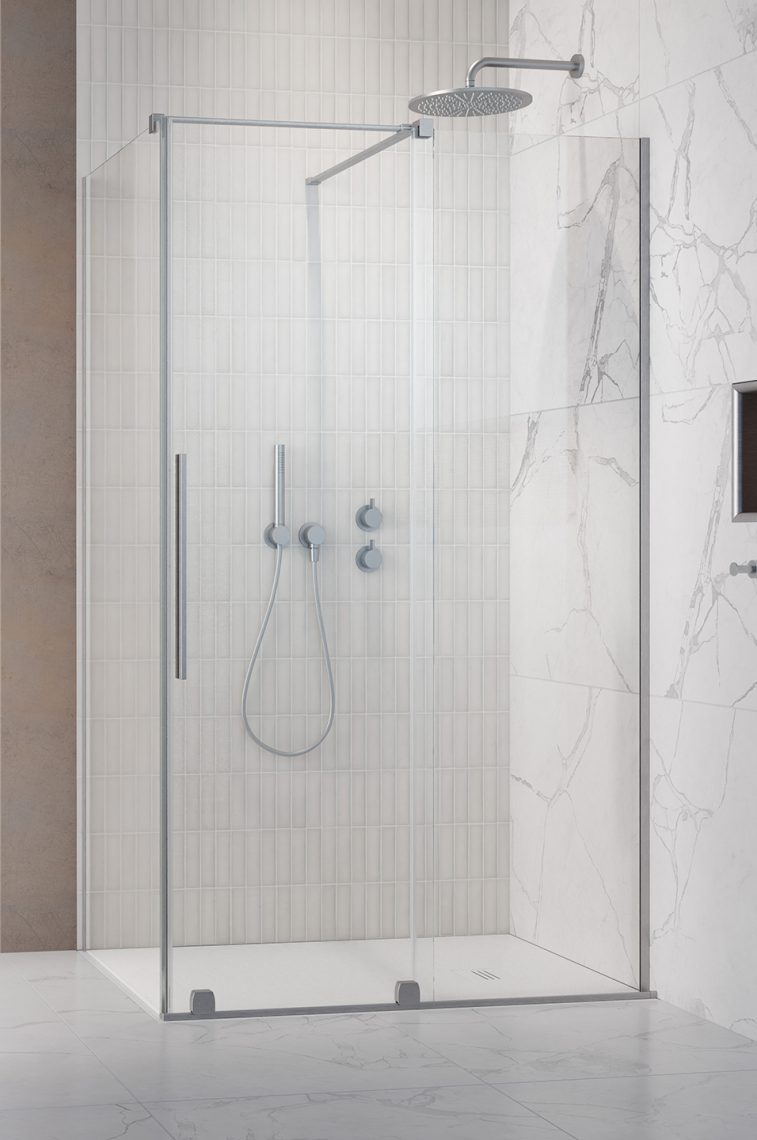 Radaway Furo Brushed Nickel KDJ drzwi prysznicowe 52,2 cm prawe nikiel szczotkowany/szkło przezroczyste 10104522-91-01R