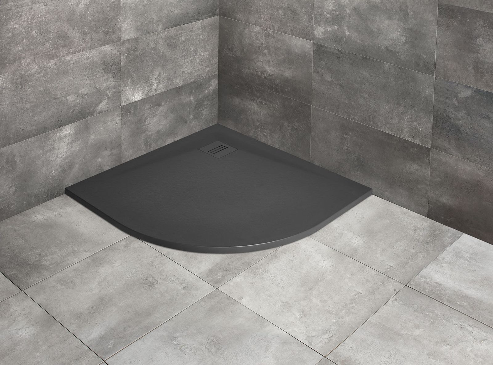 Radaway Kyntos A brodzik półokrągły 80x80 cm antracyt HKA8080-64