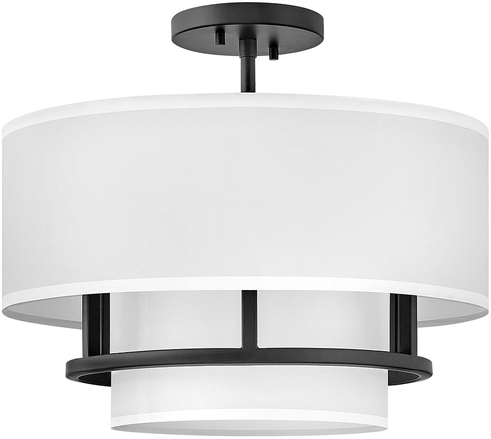 Elstead Lighting Graham lampa wisząca 3x40 W biała-czarna HK-GRAHAM-M-BK