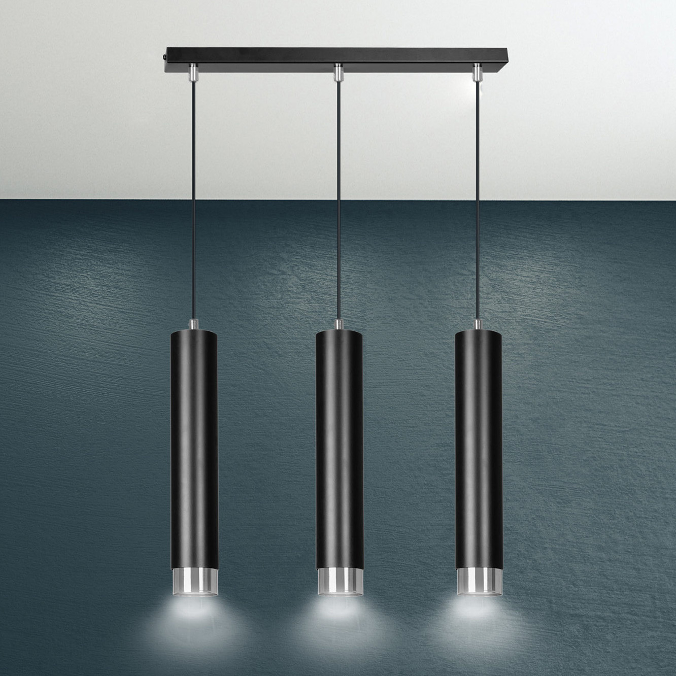 Emibig lampa wisząca 3x8 W czarna-chrom 643/3 - Wysyłka w 24h