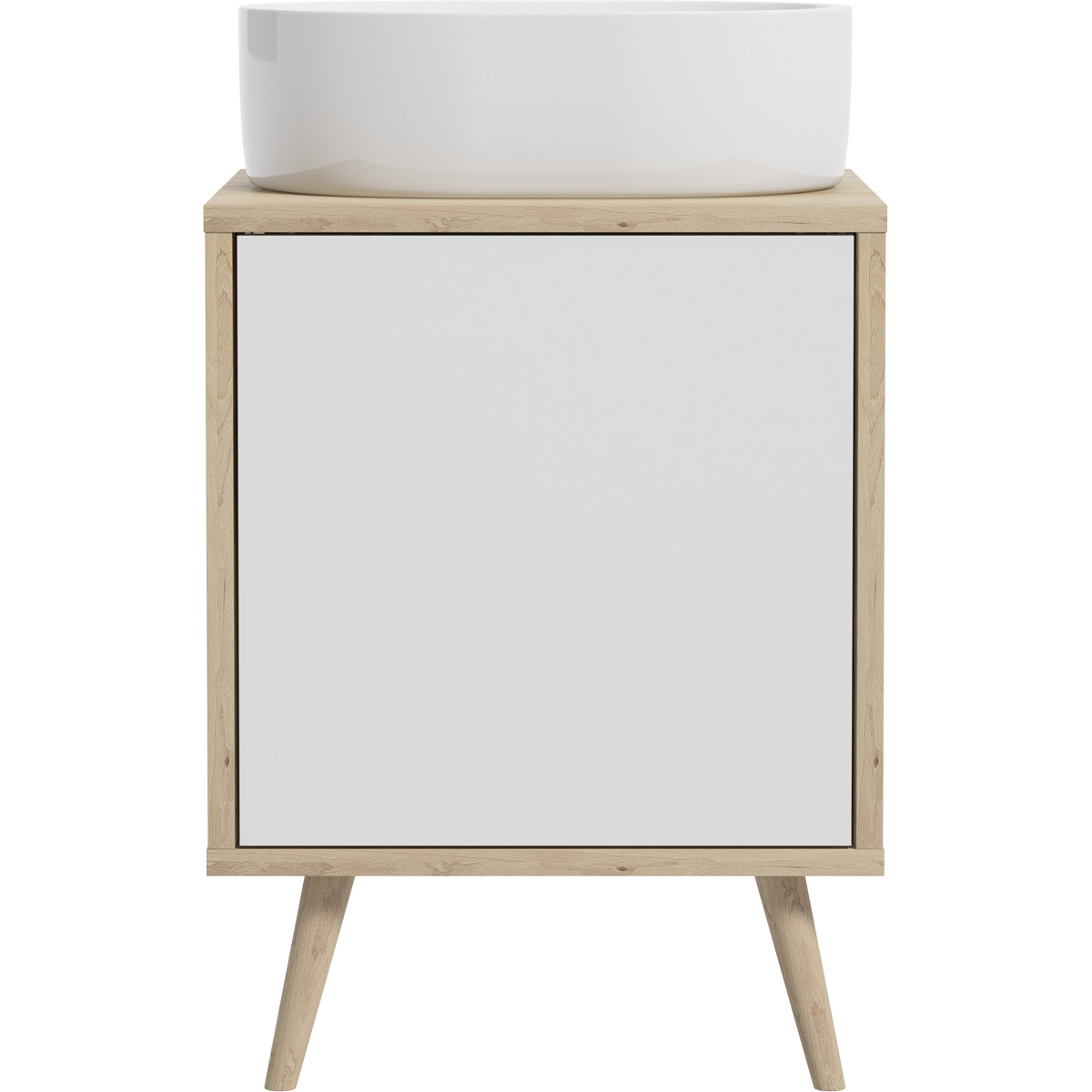 Oltens Hedvig szafka 50 cm podumywalkowa wisząca biały połysk/dąb nova 60202060 - Wysyłka w 24h