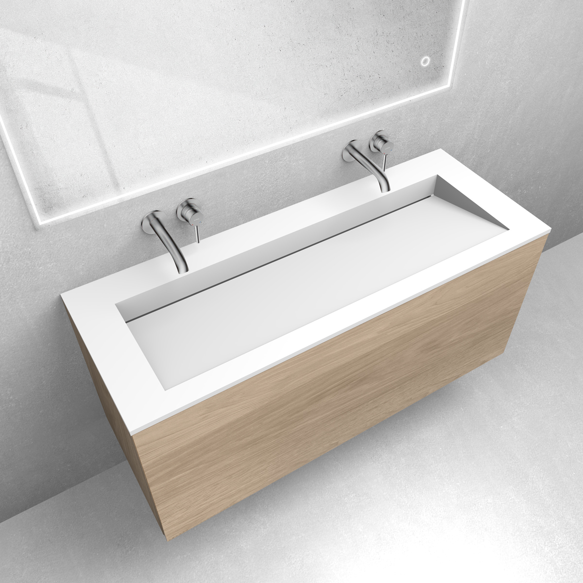 Zestaw Oltens Lun szafka podumywalkowa 120 cm z umywalką Stila LavaForm dąb/biały mat 68765060 - Wysyłka w 24h