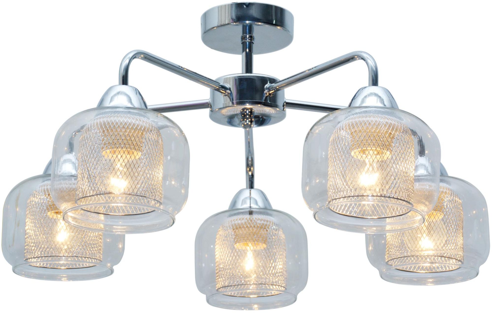 Candellux Ray lampa podsufitowa 5x40W chrom/przezroczysty 35-67104