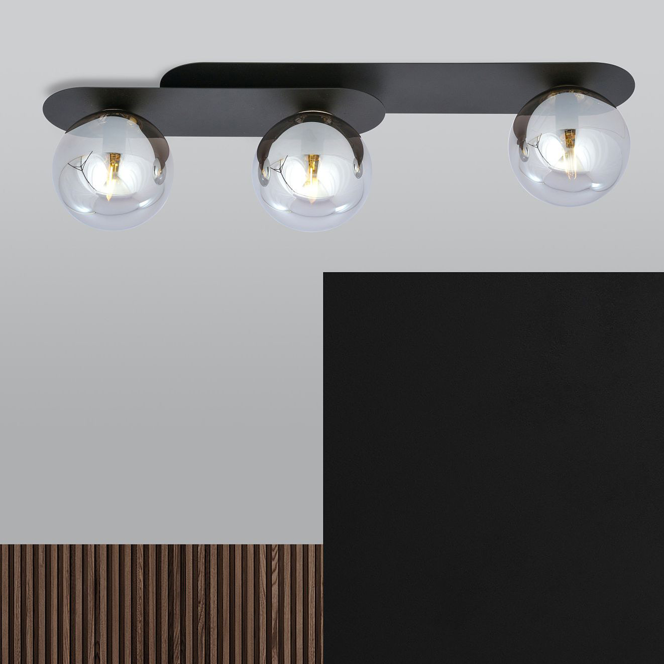 Emibig Plaza lampa podsufitowa 3x10 W czarna-grafitowa 1119/3