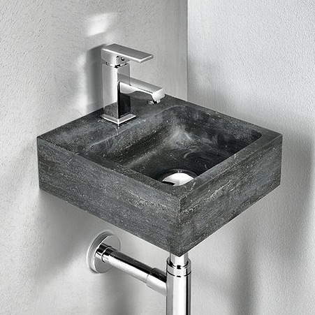 Sapho Blok umywalka 30x30 cm ścienna kwadratowa antracyt 2401-29