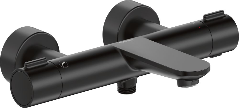 Duravit Wave bateria wannowo-prysznicowa ścienna termostatyczna czarny mat WA5220000046