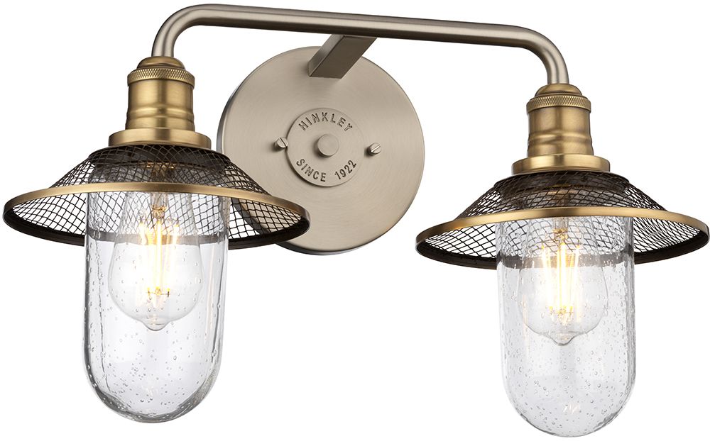 Quintiesse Rigby kinkiet 2x40 W stary mosiądz-przezroczysty-nikiel QN-RIGBY2-BATH-AN