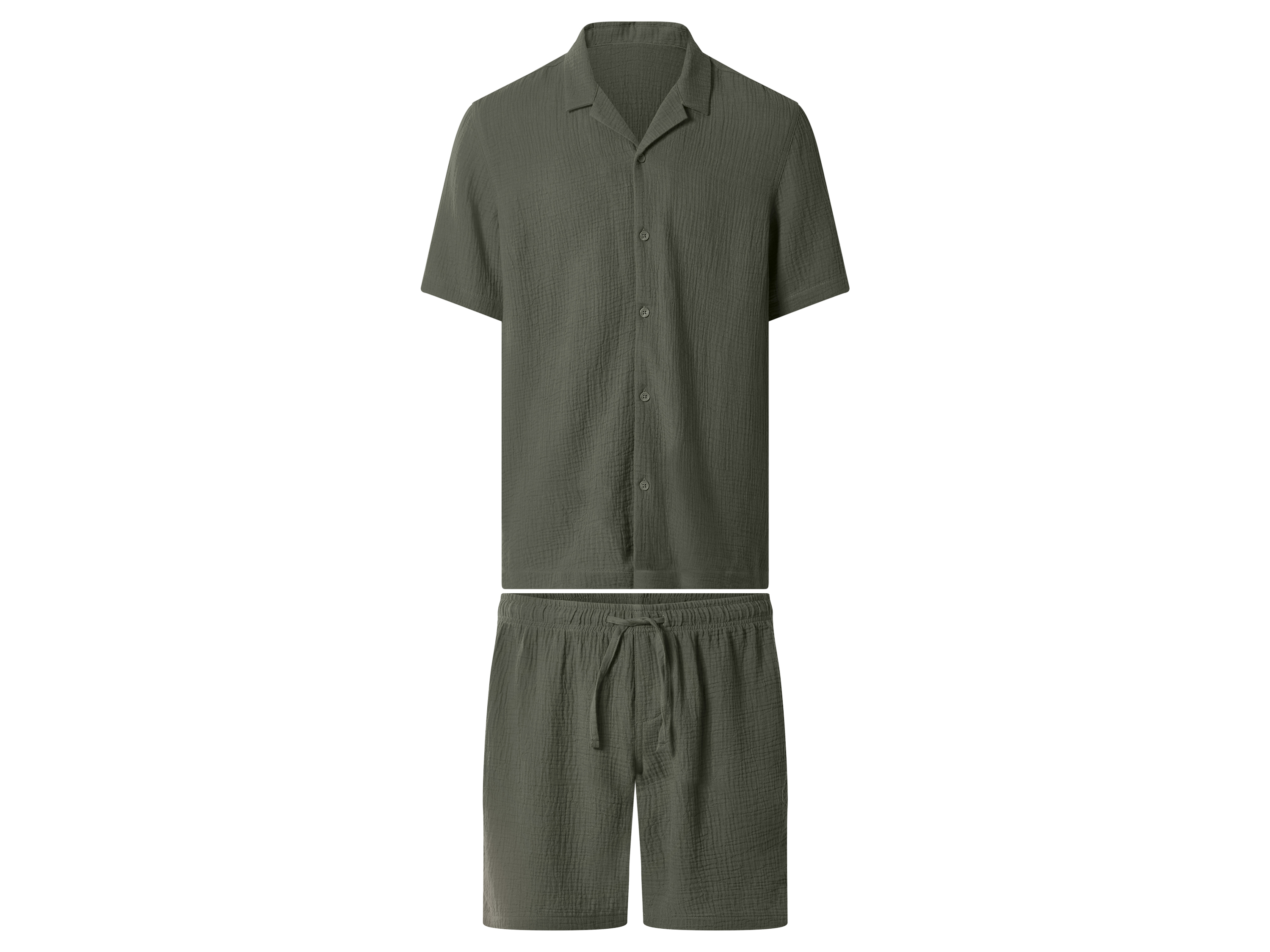 esmara Men Piżama muślinowa męska Khaki, L 52/54