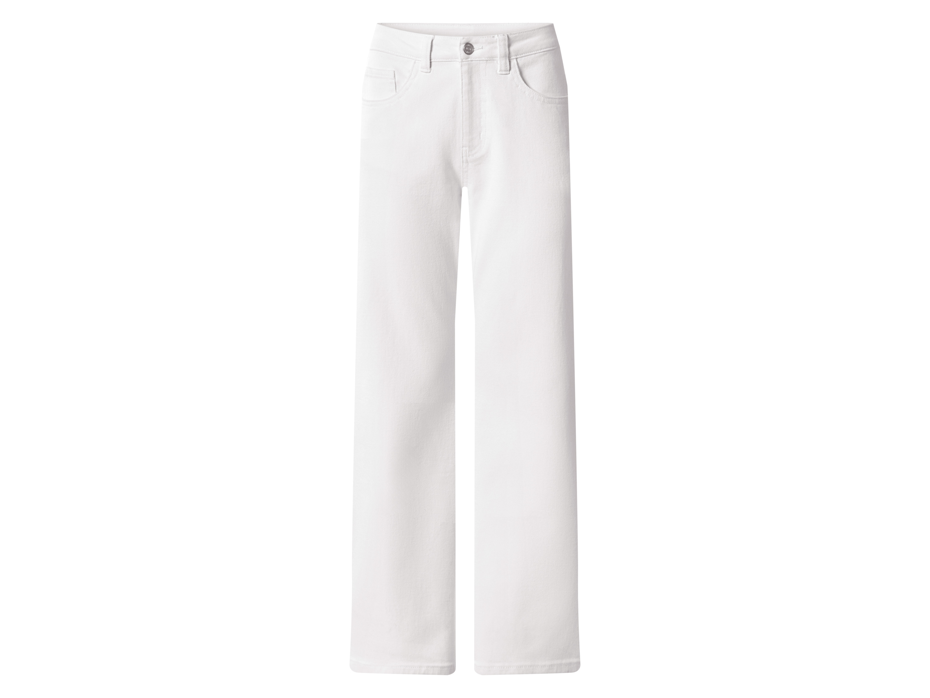 esmara Jeansy wide leg damskie z bawełną Biały, 40
