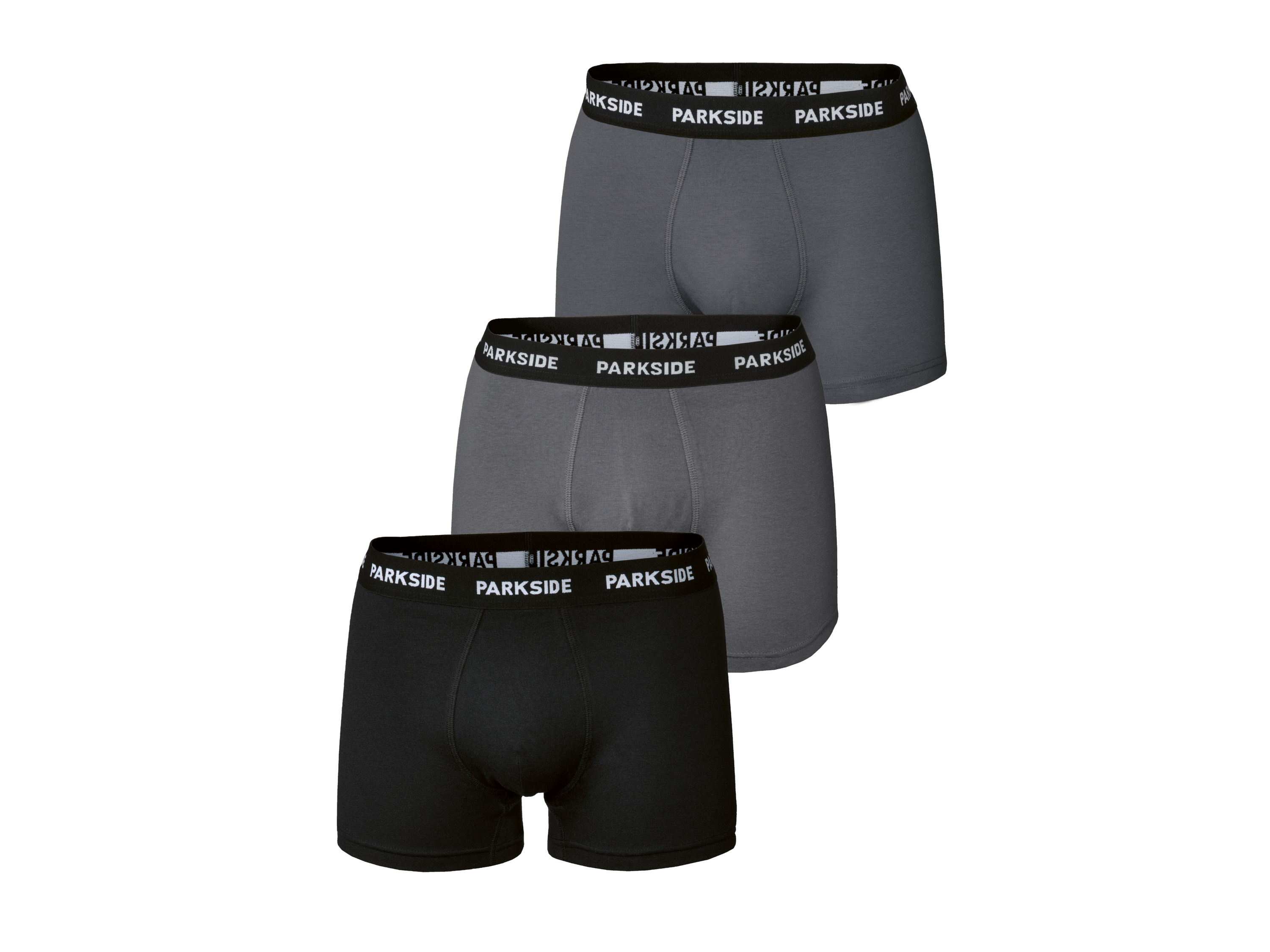Parkside Bokserki męskie, 3 sztuki Czarny/ szary, 7/Xl