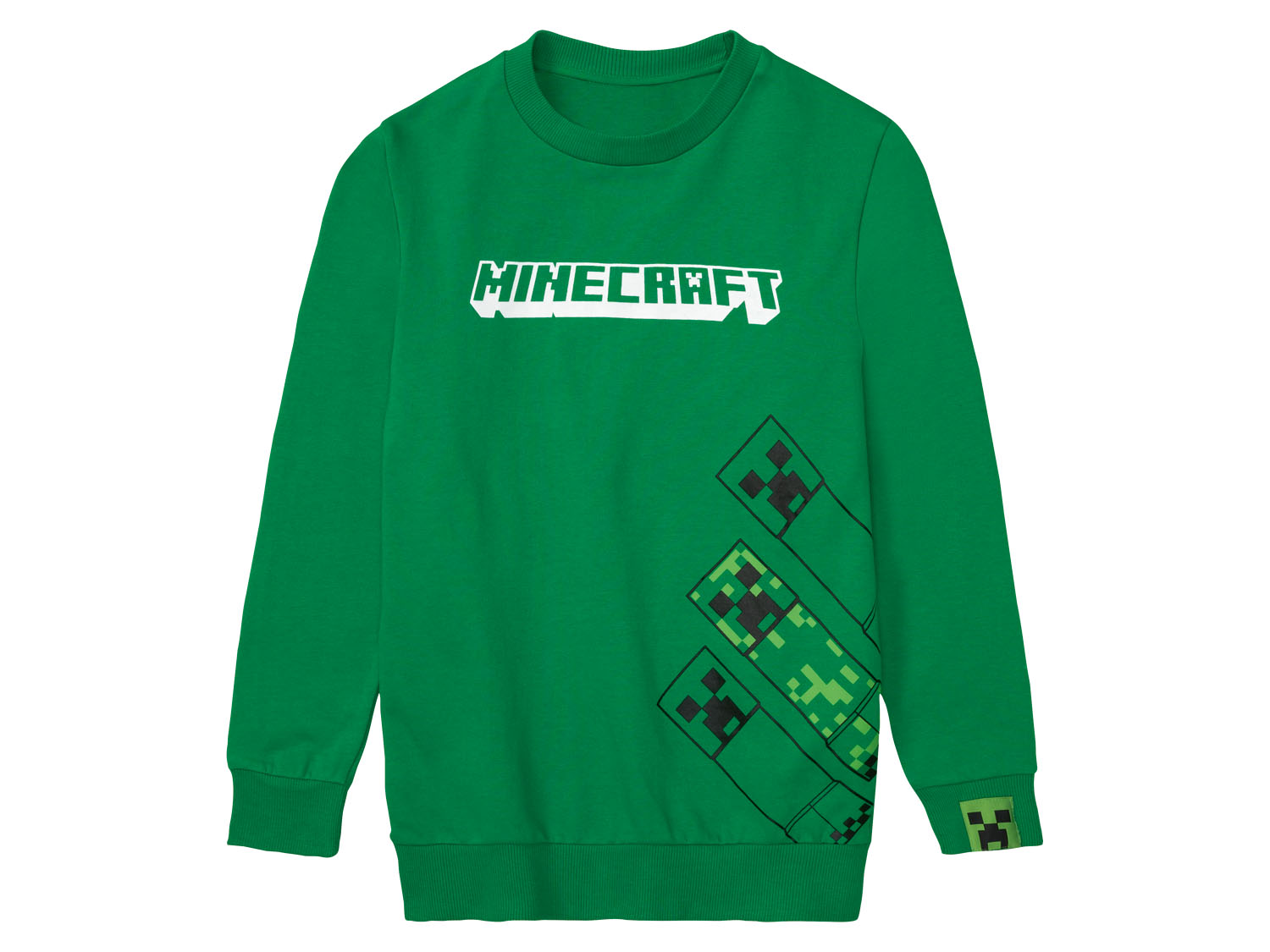 Minecraft Bluza dziecięca, 1 sztuka Zielony, 140 cm