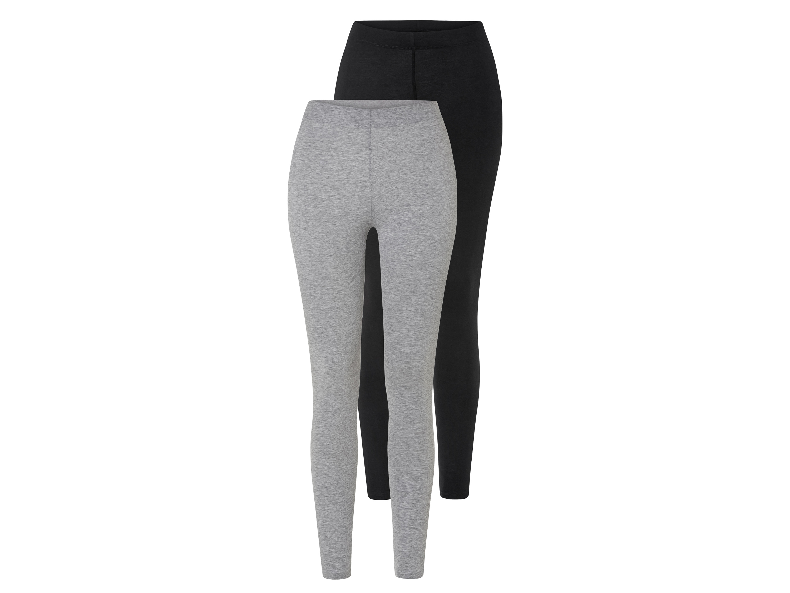 esmara Legginsy damskie z bawełny organicznej, 2 pary Czarny/ szary, M 40/42