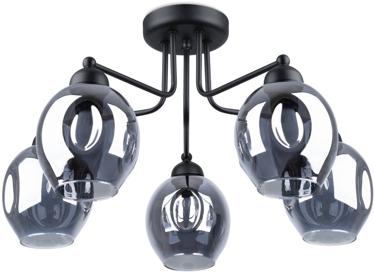 Darmowa Dostawa - Lampa podsufitowa 5x60 W czarny Sollux Lighting Fillan SL1145