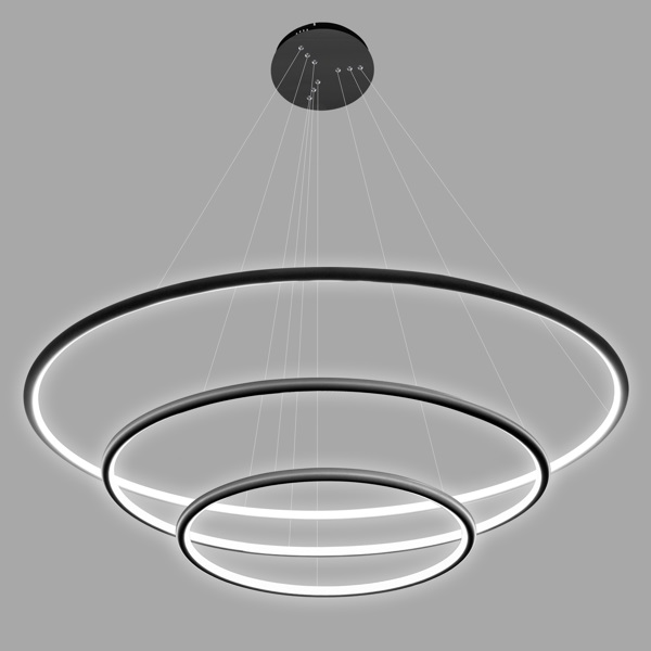 Darmowa Dostawa - Lampa wisząca 3x99 W czarny Altavola Design Ledowe Okręgi LA075P80in4kblack