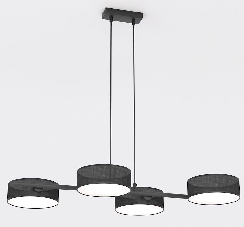 Darmowa Dostawa - Lampa wisząca 4x10 W czarna Emibig Drumz 15624