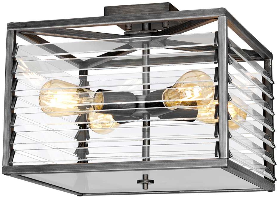 Darmowa Dostawa - Lampa podsufitowa 4x60 W szara Elstead Lighting Louvre LOUVRE4F