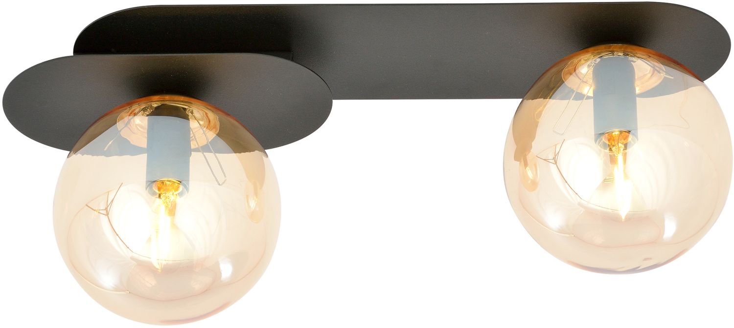 Darmowa Dostawa - Lampa podsufitowa 2x10 W czarna-bursztynowa Emibig Plaza 11202