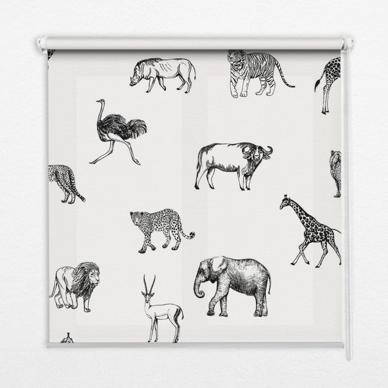 Roleta Wzorzysta Tulup 80x140 cm Zwierzęta Montaż do ściany/sufitu 1 szt.