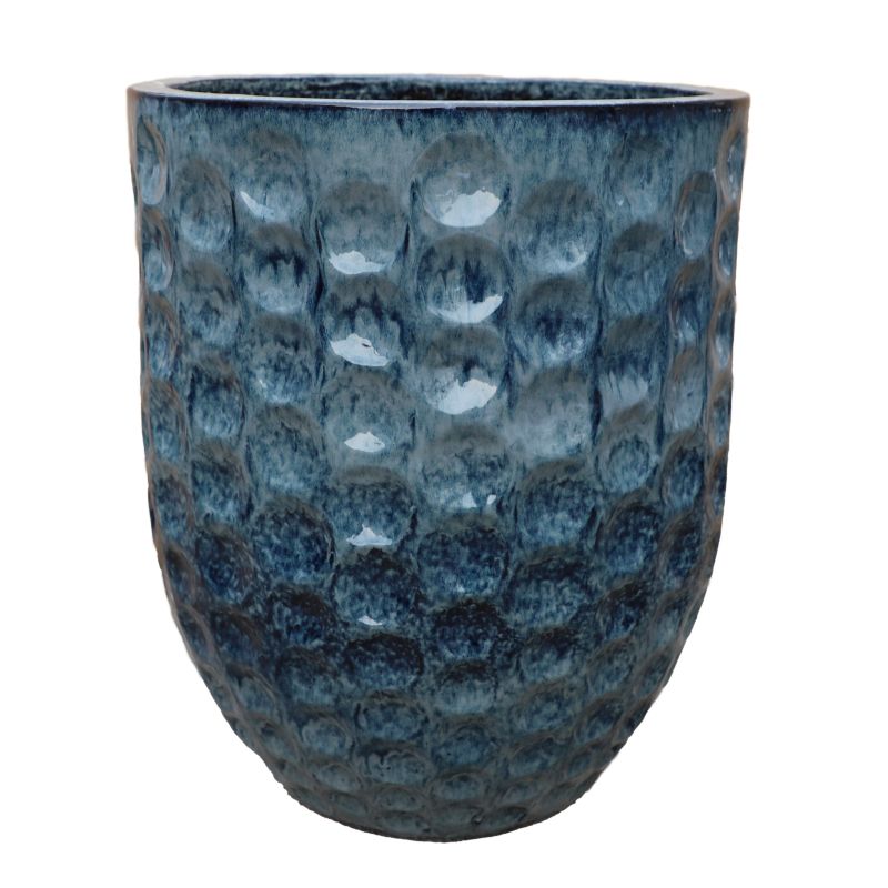Donica ceramiczna Provencelia MEROVEE Jasnoniebieski, sred.30 x H45 cm, mrozoodporna, rękodzieło, szkliwiona 1 szt.