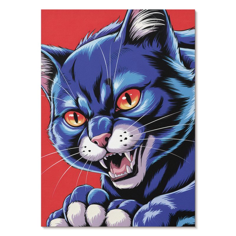 Nowoczesny Plakat na Płótnie Tulup 29,7x42 cm (A3) Niebieski kot Do salonu, biura, 1 szt.