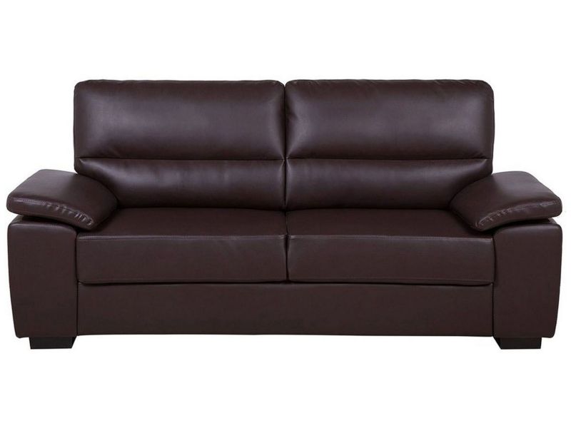 Sofa Vogar Ekoskóra Ciemnobrązowy dla 3 osób 1 szt.