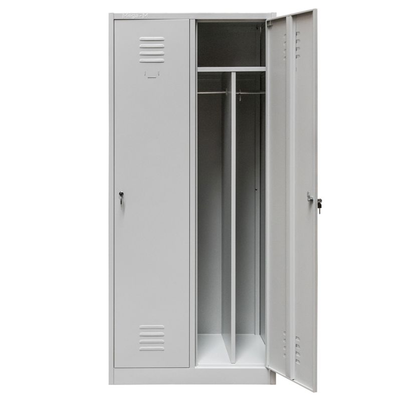 Szafka ubraniowa BHP Mega-M 2 drzwiowa z przegrodami szara 80x50x180cm 1szt.