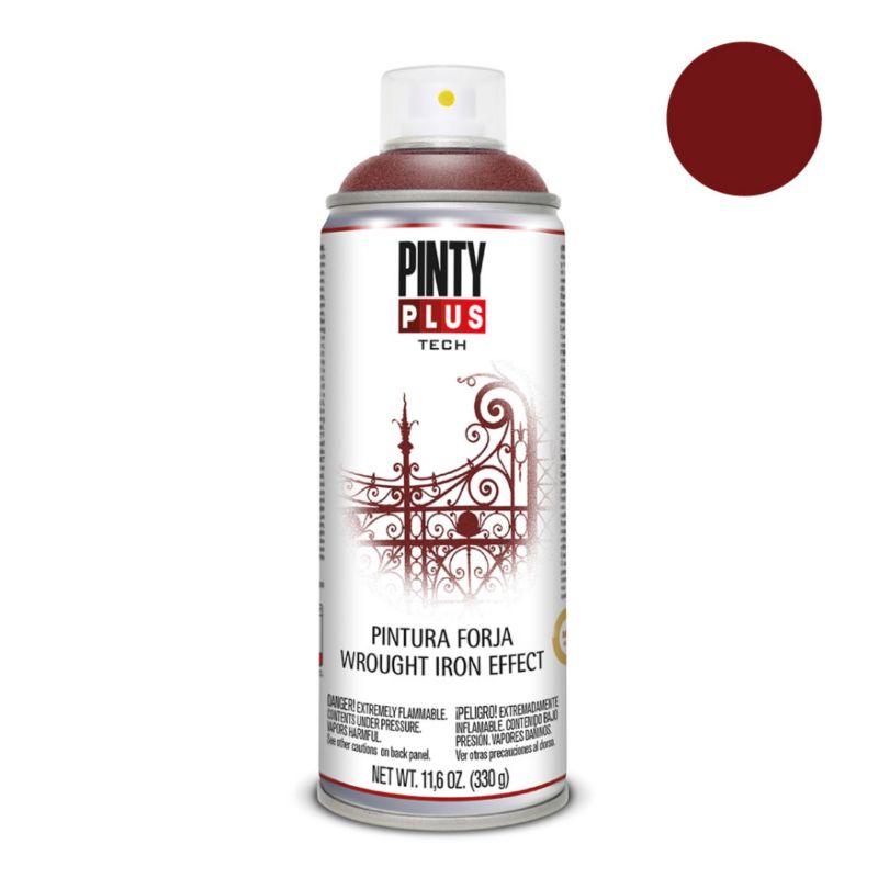 Farba do ogrodzeń i kowalstwa artystycznego z podkładem epoksydowym Pintyplus Tech spray czerwony 400ml