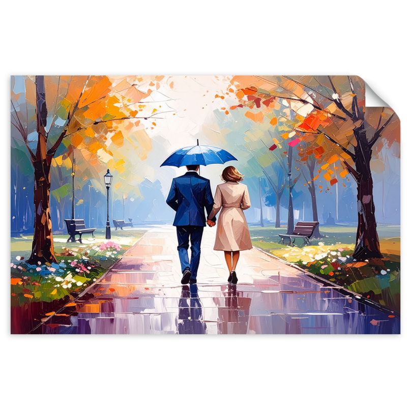 Naklejka samoprzylepna Feeby Para spacerująca w parku 45x30cm 1szt