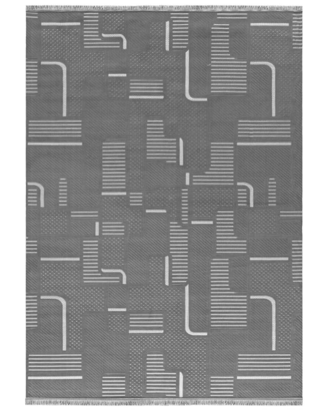 Nowoczesny dywan, geometryczny 120x170cm Sora Vaga Mazovia - grafitowy, na ogrzewanie podłogowe, 1szt.
