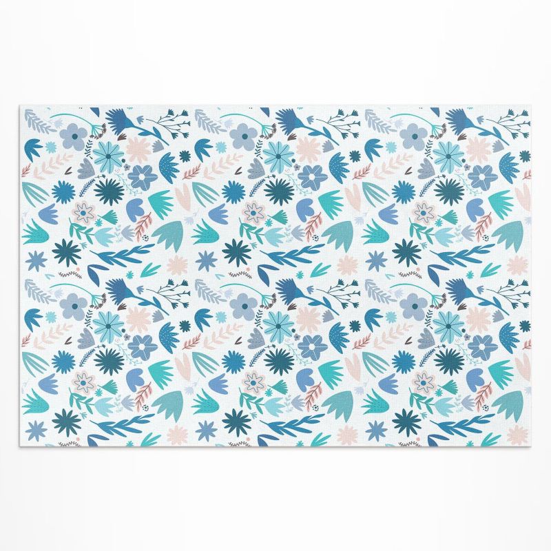 Zewnętrzny Dywan Winylowy Wallfluent 100x150 cm Pastelowe kwiaty i rośliny boho 1 szt.