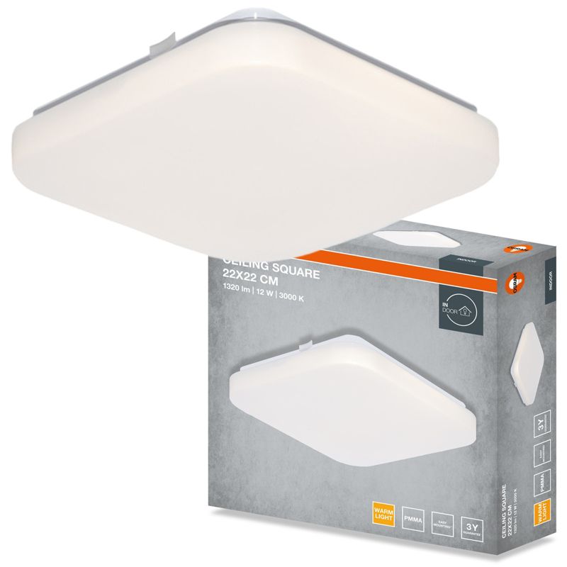 Plafon Osram Square Lampa Sufitowa Plafon LED 12W 960lm 3000K Kwadratowy Biały 1 szt.