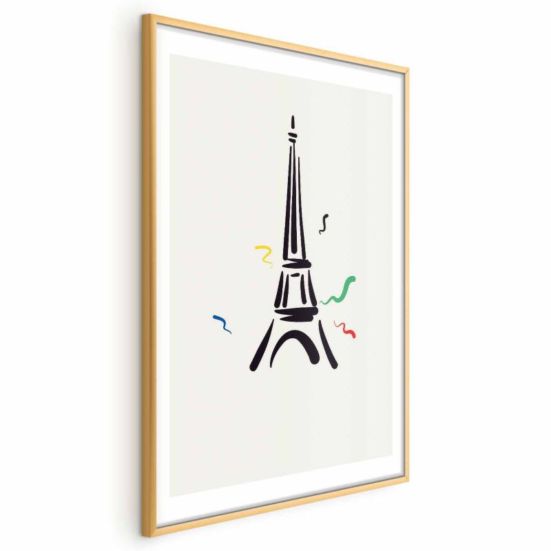 Plakat Artgeist Wieża Eiffla 60x90 cm z ramą złotą 1 szt