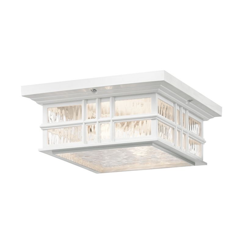 Lampa sufitowa zewnętrzna Kichler Beacon Square biała 2 x E27 x 60W IP44 wym: 13,2 x 30,5 x 30,5 cm - 1 szt.