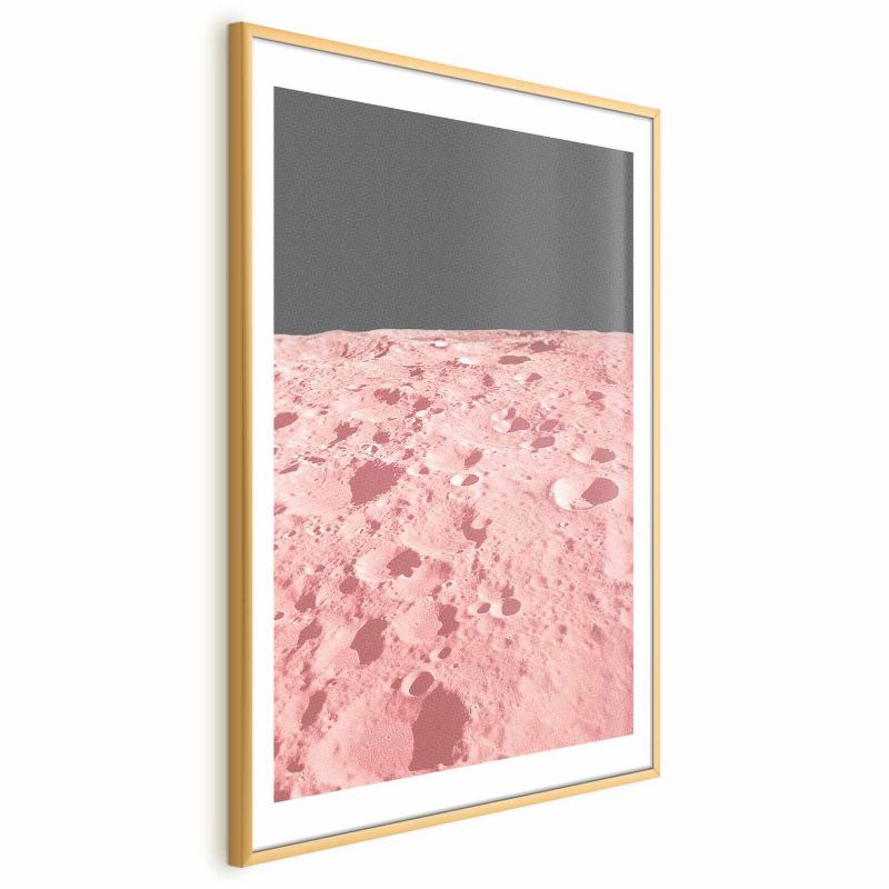 Plakat Artgeist Różowy księżyc 21x30 cm z ramą złotą 1 szt