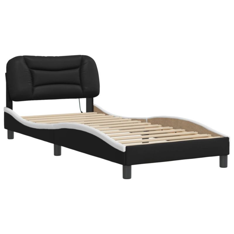 Łóżko tapicerowane WaszeMeble 90x200 cm czarne WM-3213911 1 szt.