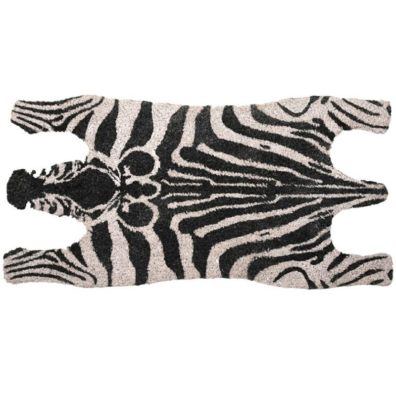 Wycieraczka Zebra Esschert Design włókno kokosowe czarno-biały 38x75x1,8 cm 1 szt.