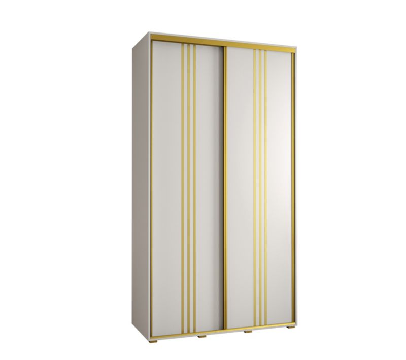 Szafa przesuwna Abiks DAVOS 6 wysoka szer.130cm gł.60cm biały/biały/złoty 1szt.