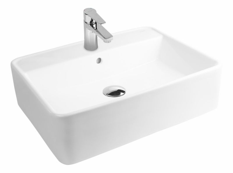 Umywalka nablatowa Oltens Duve 58x45 cm prostokątna biała z otworem na baterię 1 szt.